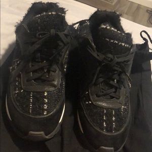 Chanel Black and White Athletic Shoes